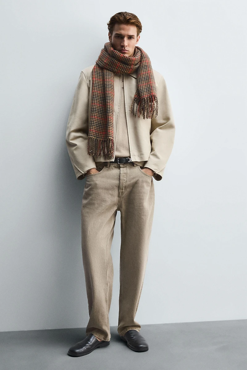 PLAID FRINGE SCARF