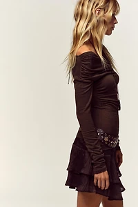 TOP DRAPÉ DÉCOLLETÉ CACHE-CŒUR