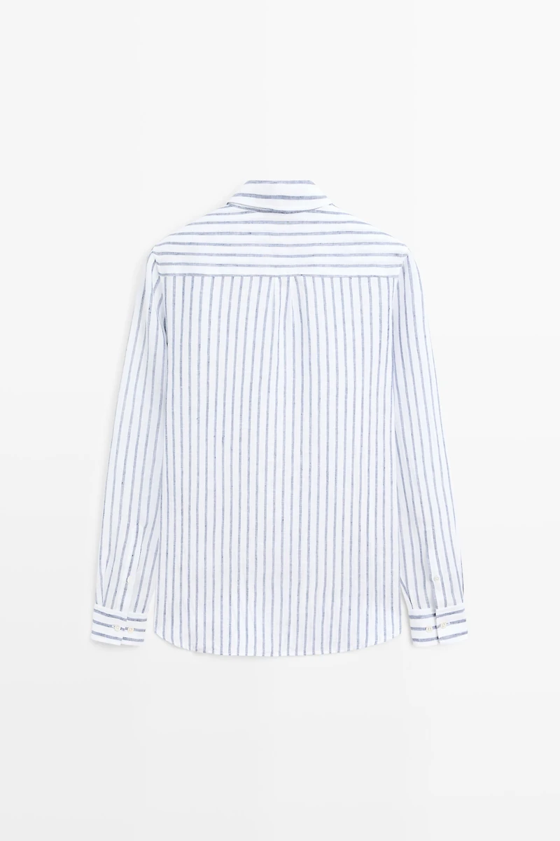 100% linen striped shirt
