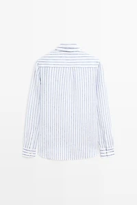 100% linen striped shirt