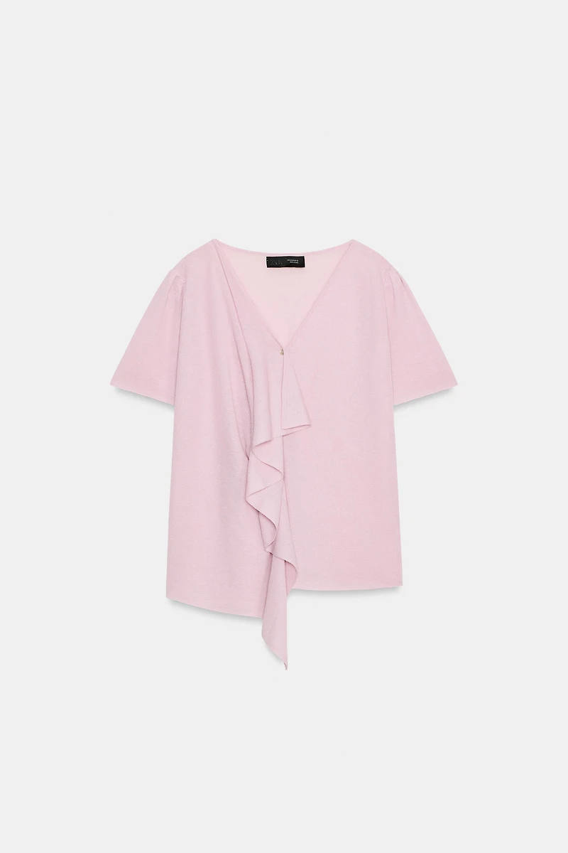 RUFFLED KNIT TOP