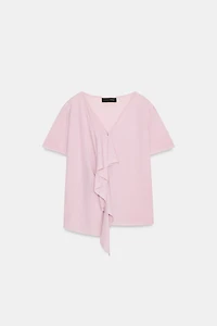 RUFFLED KNIT TOP
