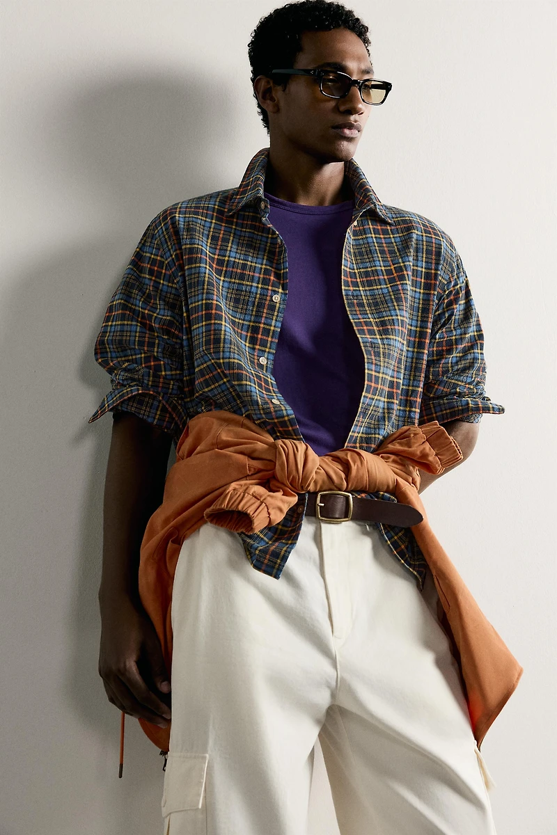 RELAXED FIT PLAID SHIRT