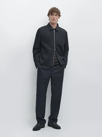 Cropped linen jacket