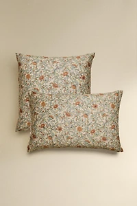 SATEEN PILLOWCASE WITH FLOWERS (300 THREAD COUNT)