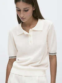 Polo en maille détail manches