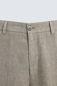 100% WASHED LINEN SUIT PANTS