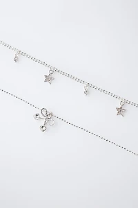 PACK OF TWO STAR AND CHERRY PENDANT NECKLACES