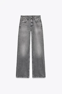 JEAN TRF COUPE LARGE À TAILLE MI-HAUTE LONG
