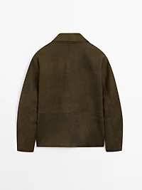 Distressed effect 100% sheepskin leather jacket