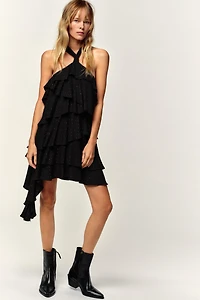 HALTER METALLIC THREAD DRESS