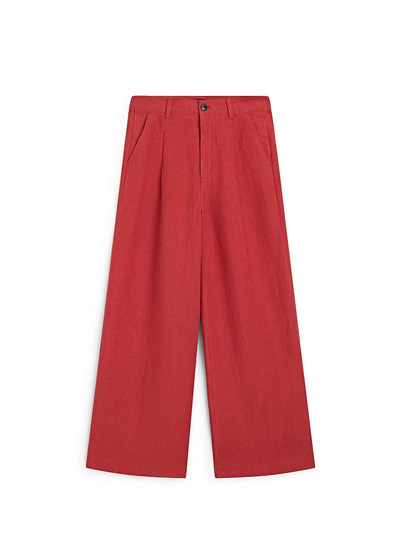 Loose fit linen trousers