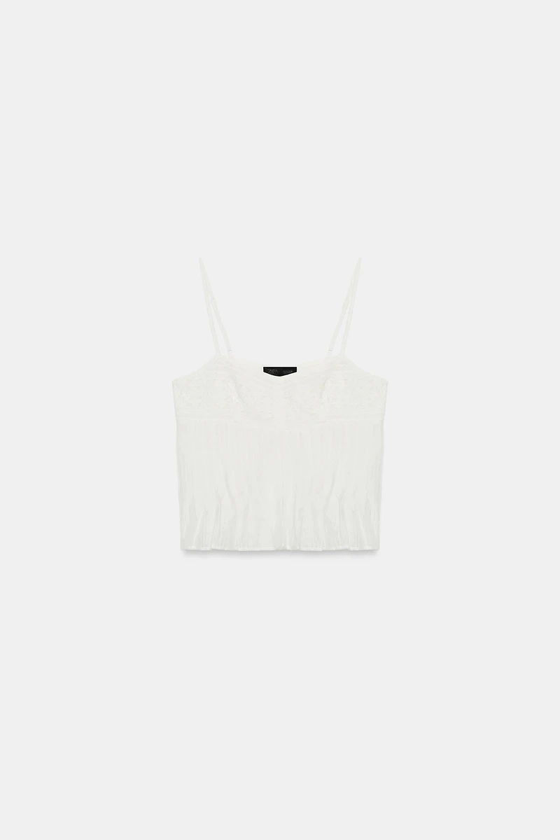 EMBROIDERED STRAP TOP