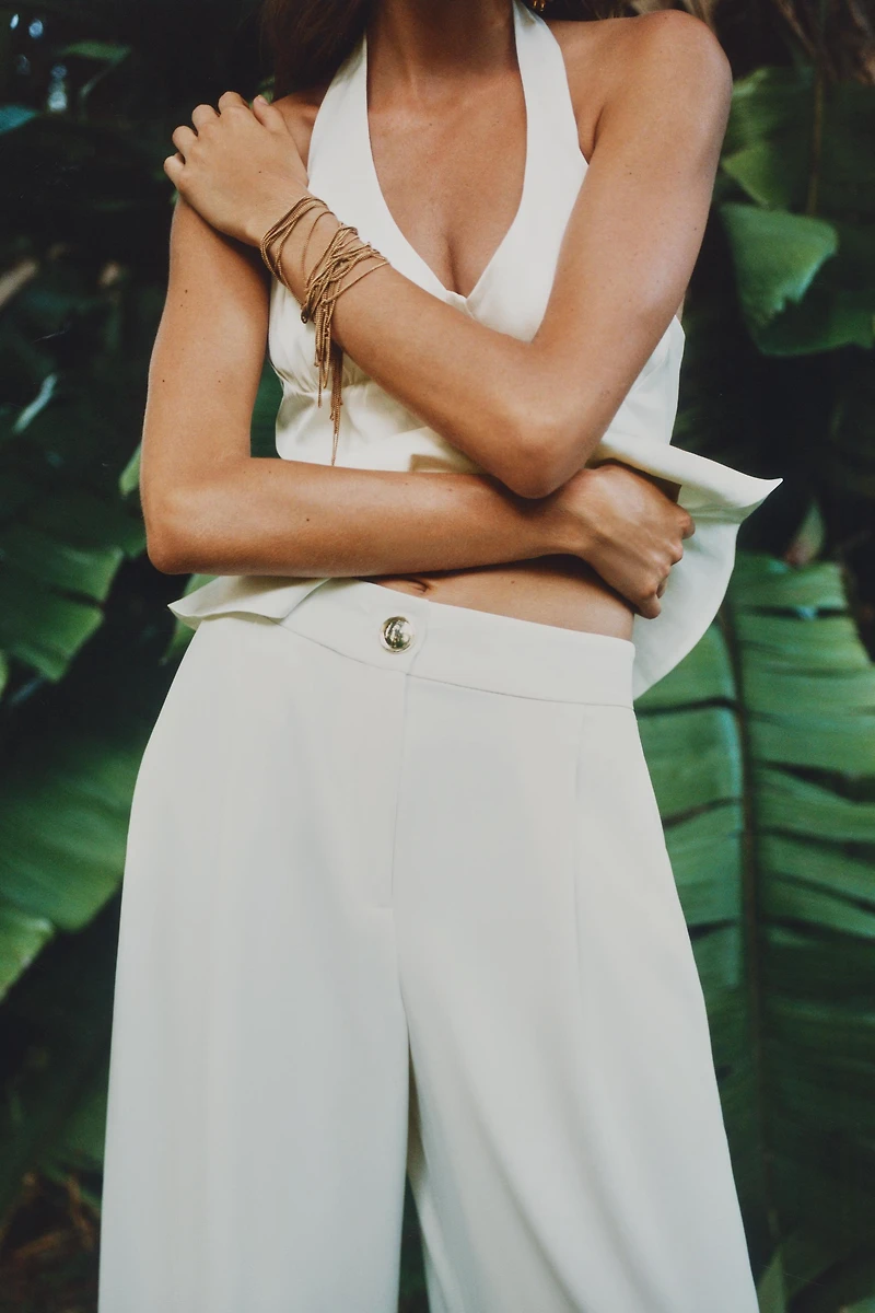GOLD BUTTON PALAZZO PANTS