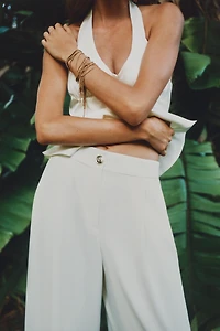 GOLD BUTTON PALAZZO PANTS