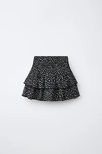 PRINTED RUFFLE SKIRT