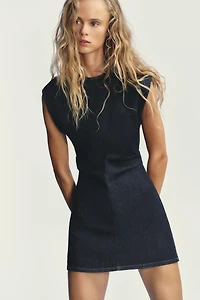 ROBE COURTE DRAPÉE EN DENIM TRF