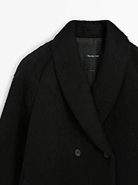 Long alpaca and wool coat