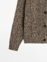 100% cashmere mouliné knit cardigan