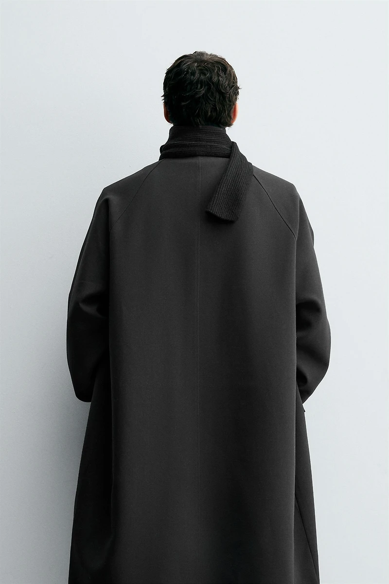OVERSIZED WOOL BLEND TRENCH COAT