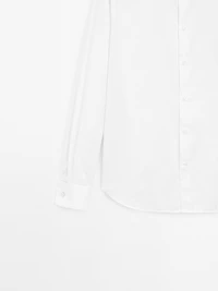 Slim fit cotton shirt with double cuffs