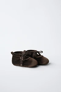 VELVET BOW BALLET FLATS