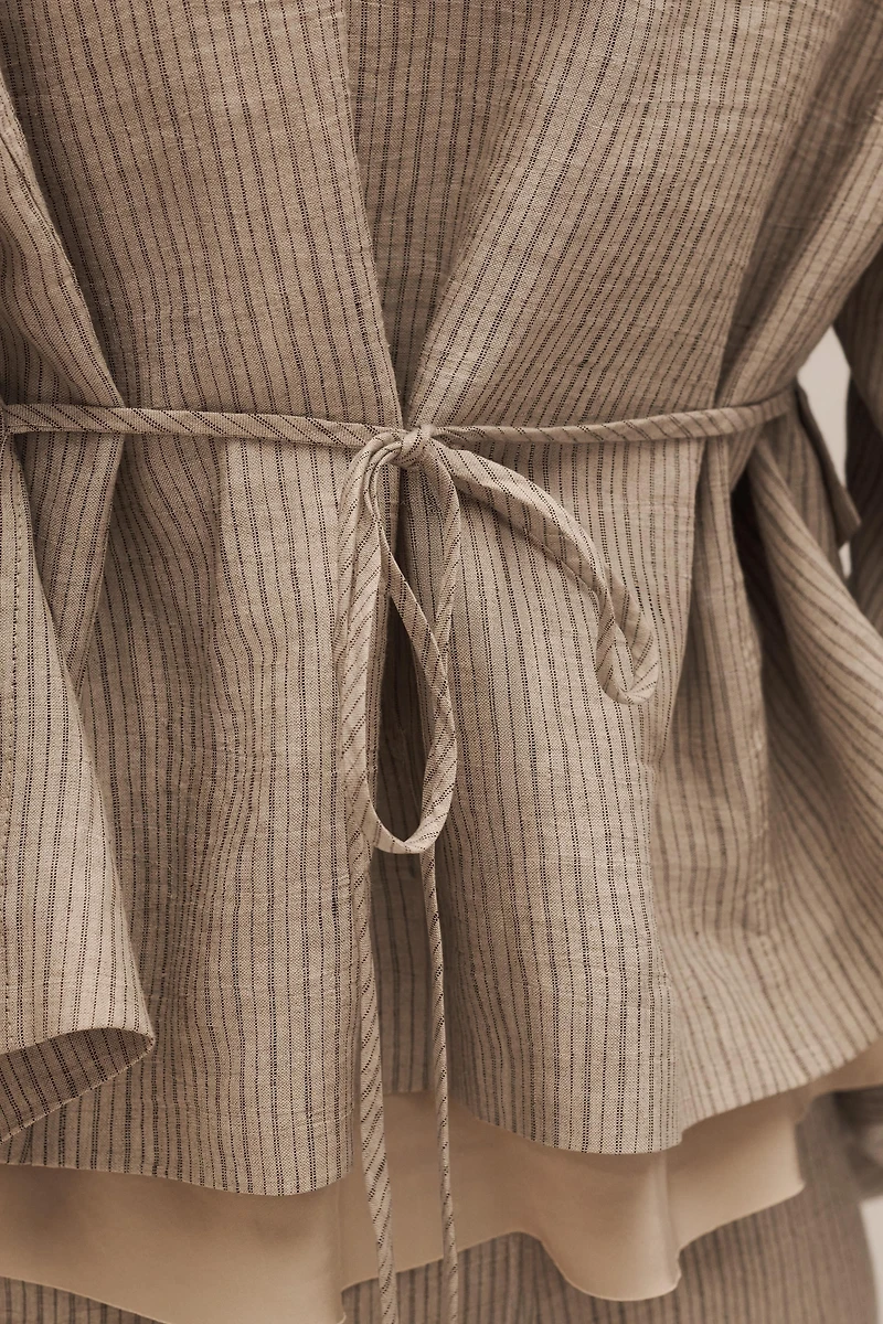 VESTE À RAYURES EN LIN ÉDITION LIMITÉE