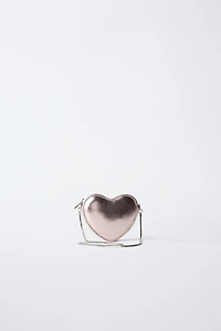 METALLIC HEART CROSSBODY BAG