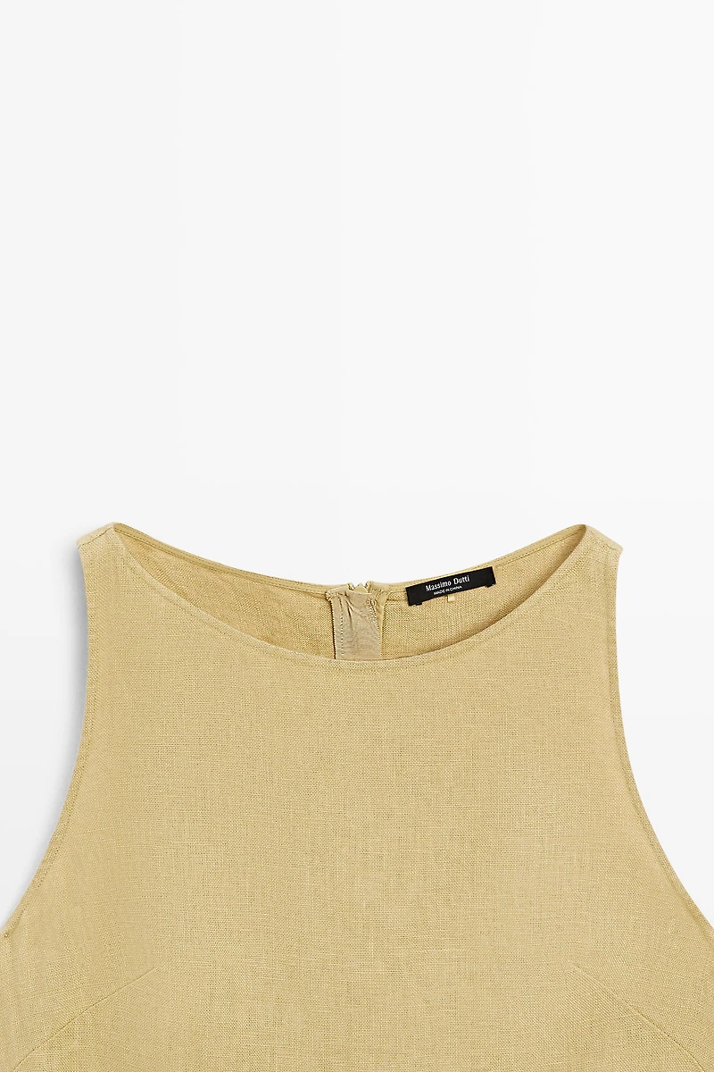 Linen halter midi dress
