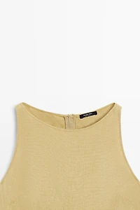 Linen halter midi dress