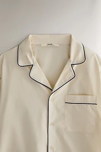 SHIRT WITH BLACK PIPING