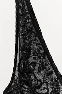 EMBROIDERED TULLE STRAP TOP