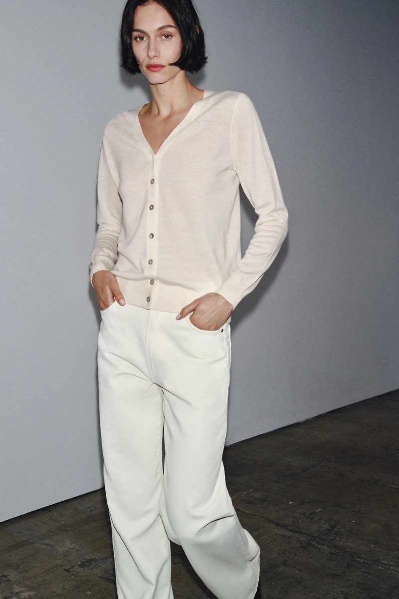 GILET 100 % LAINE COL EN V