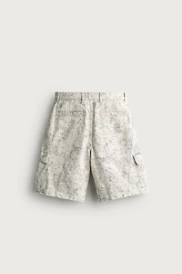 BERMUDA CARGO RELAXED FIT À IMPRIMÉ ABSTRAIT