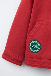 CONTRAST COLLAR PATCH JACKET