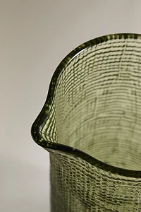 RAISED DESIGN GLASS PITCHER