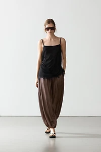 Pantalon balloon fluide satiné