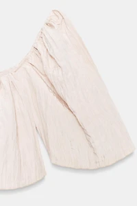 WRINKLED EFFECT CROP TOP