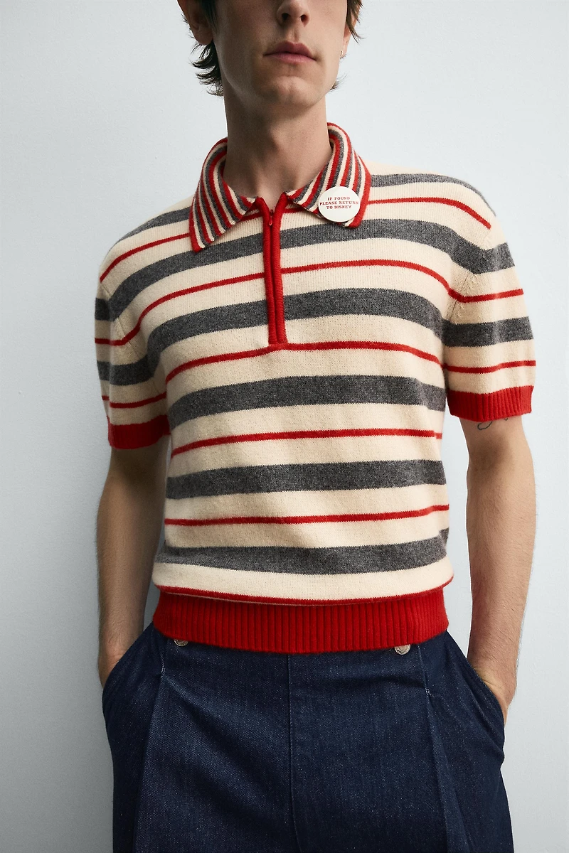 STRIPED KNIT POLO SHIRT HARRY LAMBERT FOR ZARA X DISNEY