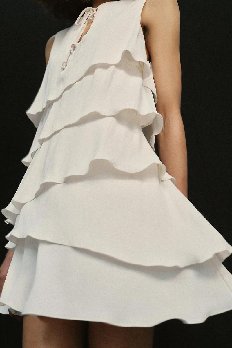SHORT RUFFLED DRESS