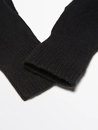 Wool blend knit gloves