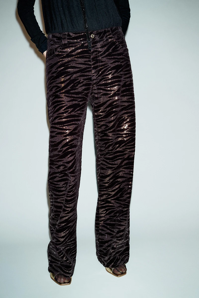VELVET SEQUIN PANTS