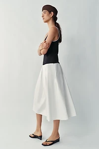 ROBE MI-LONGUE BIMATIÈRE EN POPELINE
