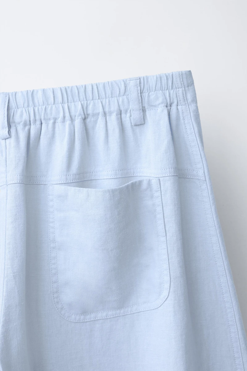 LINEN BARREL PANTS