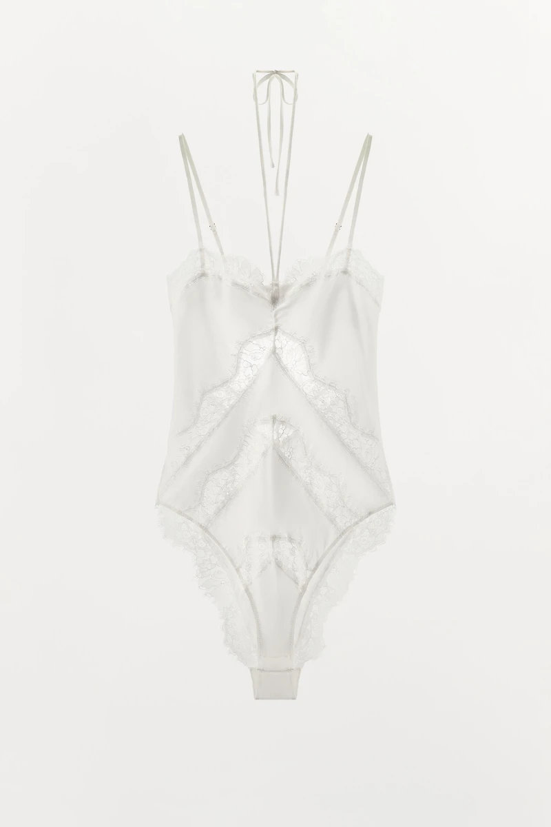 BODY EN SOIE ET DENTELLE