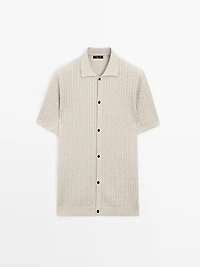 Cable-knit overshirt