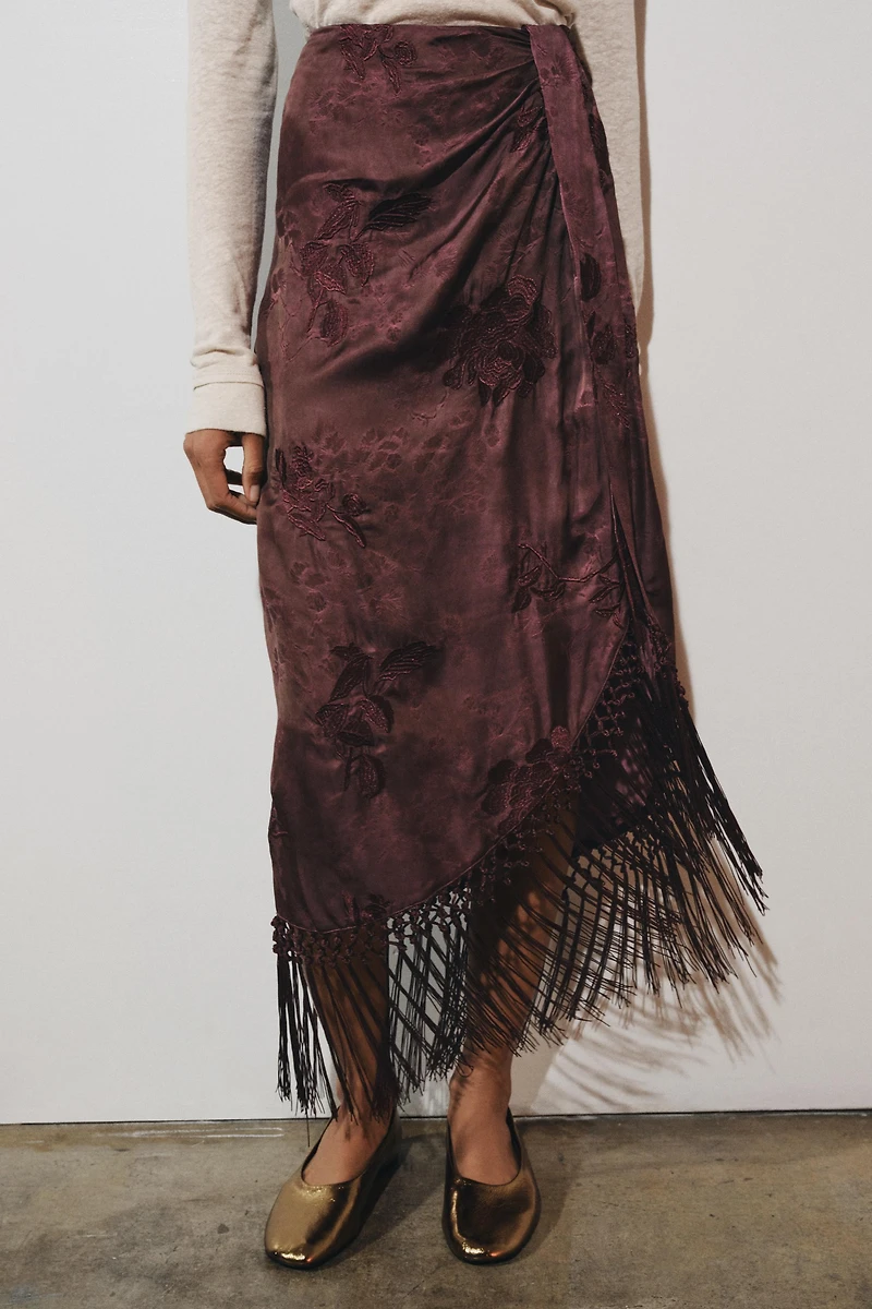 JUPE PARÉO BRODERIES FRANGES