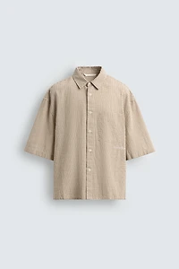 CONTRAST EMBROIDERED PLAID SHIRT