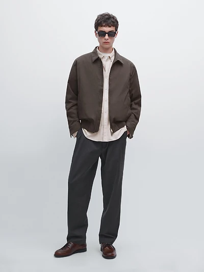 Water-repellent bomber jacket with hem detail