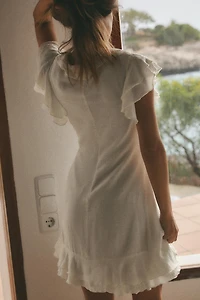 ROBE COURTE À VOLANTS